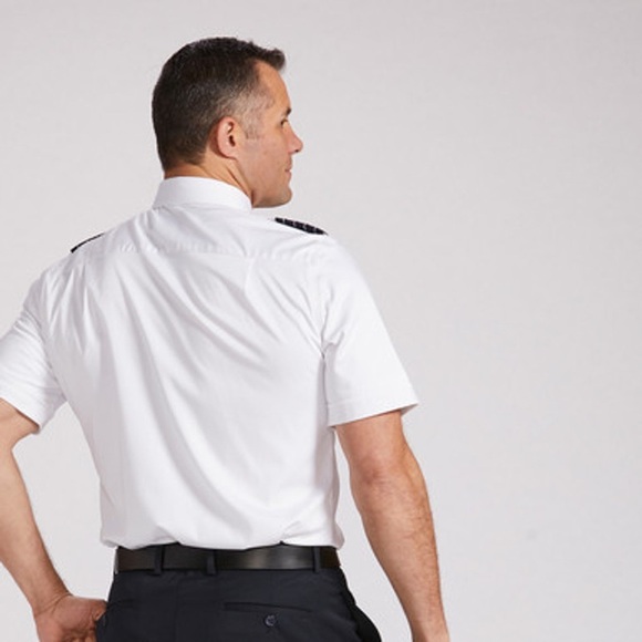 A Cut Above Men’s Pilots Brooks Uniform Short Sleeve Shirt in Gray, size 16.5 - Picture 2 of 6